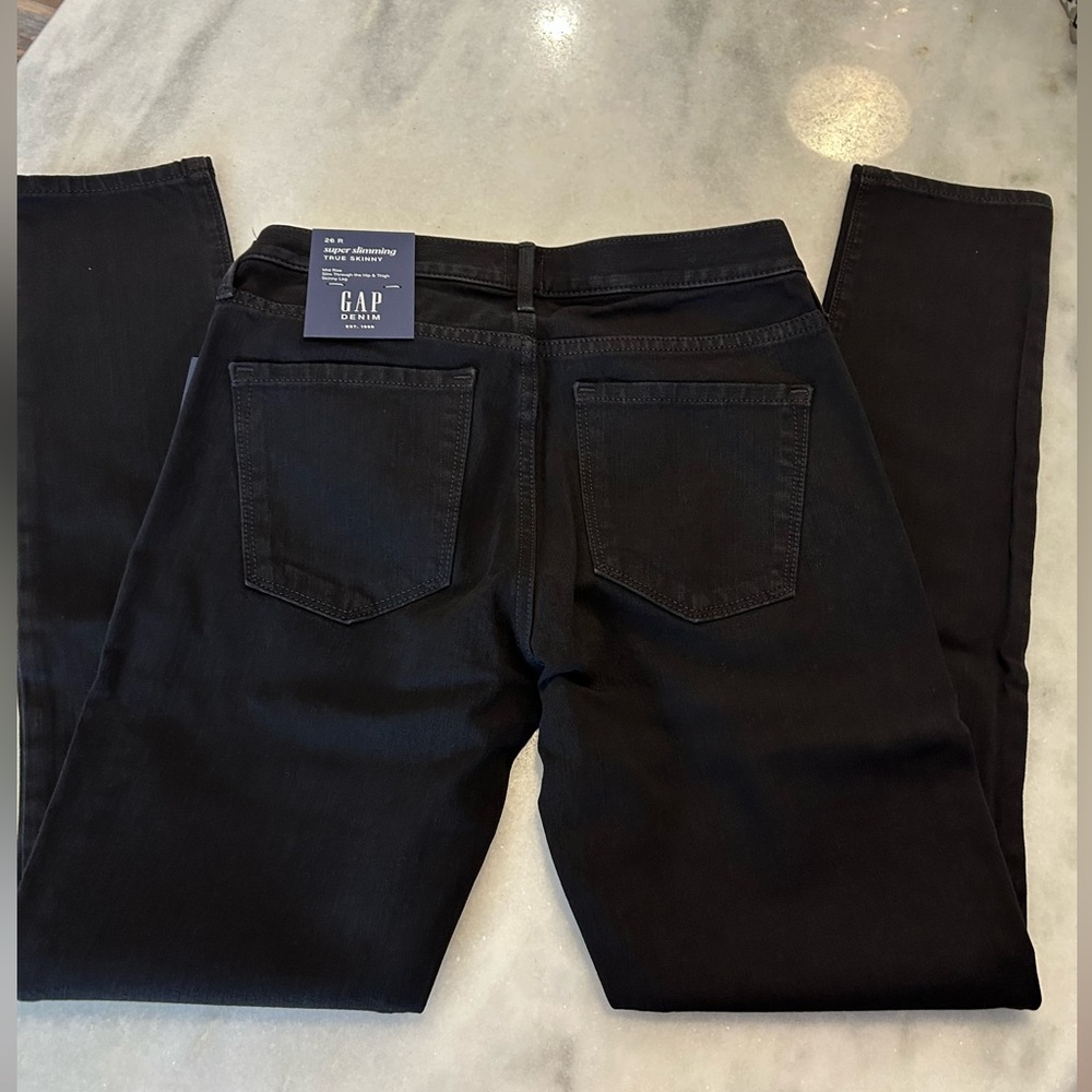 Gap true skinny jeans super slimming size 26 Reg Black Denim